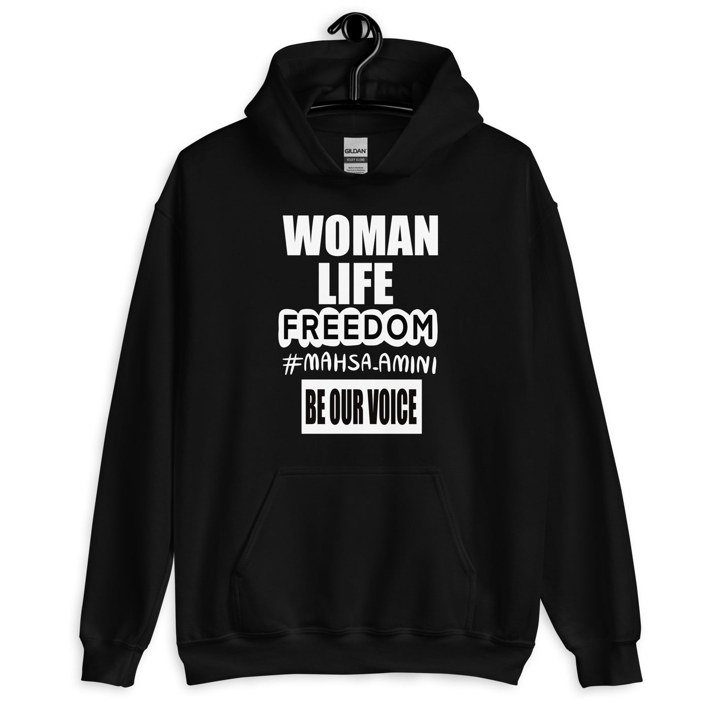 Unisex Hoodie with Woman Life Freedom imprint